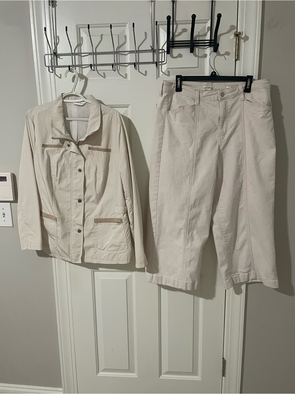 Button-Front Jacket in Cream cropped wonderly sz14 Allison Dailey jacket xl